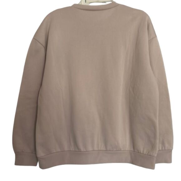 Milk Tea Please Crewneck Taupe Woman's Size L Sweatshirt - Picture 2 of 5